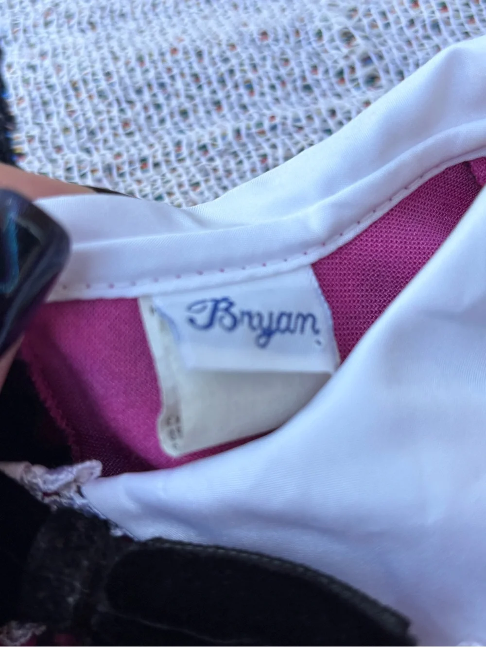 VINTAGE BRYAN VELVET FLORAL BOW TIE COLLARED GIRLS DRESS SIZE 12